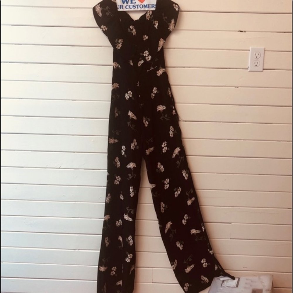 Preowned REFORMATION Floral Wide Leg Jumpsuit XXS